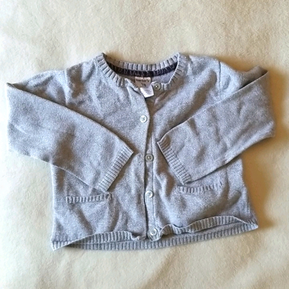 SALE 5/$20 Carter's Gray Glitter Cardigan Sweater